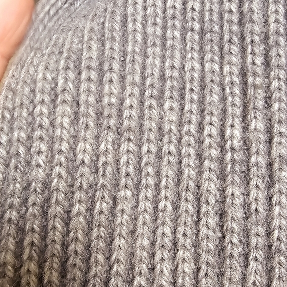 Knitted Hat Beanie Long Scarf set Mozart Wool Thick Dark Grey - Picture 4 of 8